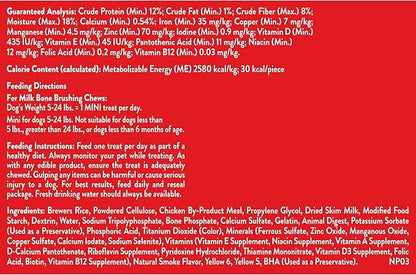 Milk-Bone Original Brushing Chews, 18 Mini Daily Dental Dog Treats (Pack of 5) Scrubbing Action Helps Clean Teeth