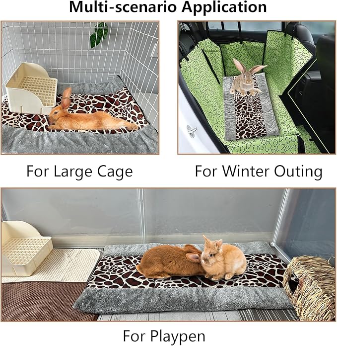 kathson Large Guinea Pig Bed, 35 x 21 inch Soft Rabbit Mat, Cage Liner for Small Animals, Washable Thick Warm Bedding Mats for Bunny, Ferret, Chinchilla, Hedgehog