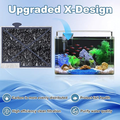 10 Pack Small Filter Cartridges for Aqueon,Small Fish Tank Replacement Filter for Aqueon QuietFlow E Internal Power Filter Size 10 and MiniBow Aquarium Filters Size 1, 2.5 and 5 Gallon