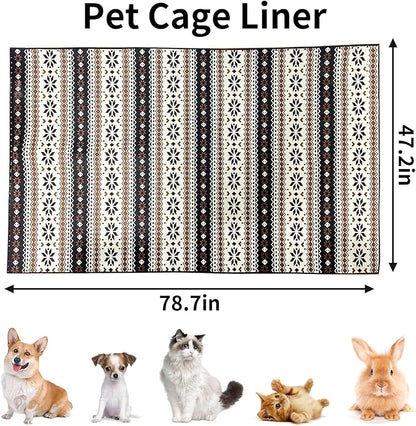 VCEPJH Large Rabbit Floor Mats for Indoor Rabbit Cage Liners Washable 78.7"X47.2" Reusable Bunny Rugs for Playpen Pad Soft Animal Cage Flooring Anti Slip Pet Carpet for Ferret Guinea Pig Bedding