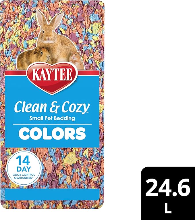 Kaytee Clean & Cozy Colors, Small Animal Bedding with Extreme Odor Control, Kaleidoscope, 24.6 Liters