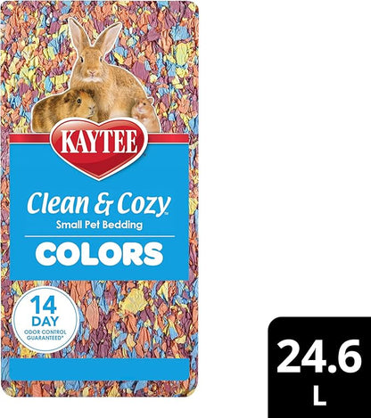 Kaytee Clean & Cozy Colors, Small Animal Bedding with Extreme Odor Control, Kaleidoscope, 24.6 Liters