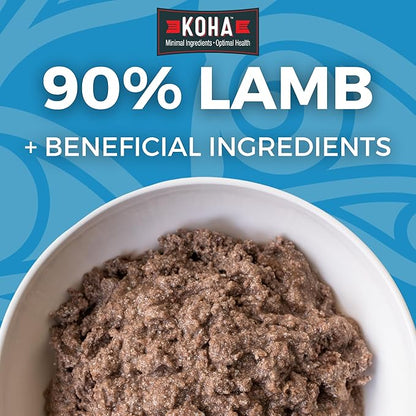 KOHA Limited Ingredient Diet Lamb Entrée for Dogs - Grain Free Wet Dog Food with No Fillers - Canned Dog Food Sensitive Stomach - 13 oz Pack of 12