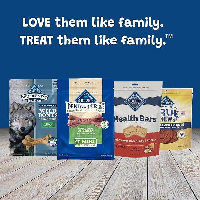Blue Buffalo Dental Bones Mini Natural Dental Chew Dog Treats Bag Value Pack