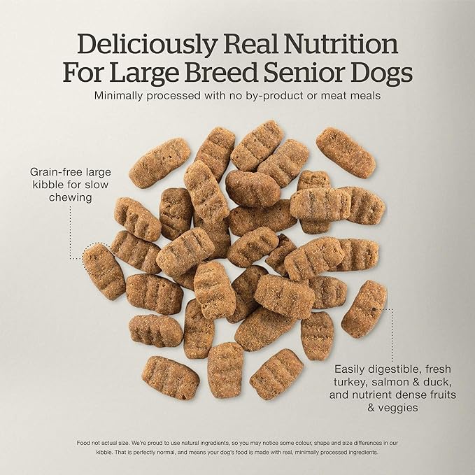 Now Fresh Grain-Free Large Breed Senior Dry Dog Food with Turkey, Salmon & Duck, Premium Kibble Made with Real Meat & Fish, Chicken-Free, Added Glucosamine & Chondroitin for Healthy Joints, 25 lb Bag