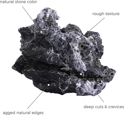 2-6 Inches Natural Seiryu Stone 4 PCS Aquarium Rocks for Aquascaping, Aquarium Landscaping, Terrariums, Fish Tank Decoration, Vivariums, Paludarium, Reptile and Amphibian Enclosures