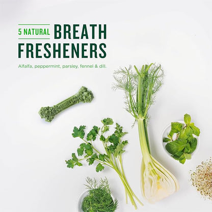 Minties Dental Chews for Dogs, 60 Count, Vet-Recommended Mint-Flavored Treats for Medium Dogs 25-50 lbs, Bones Clean Teeth, Fight Bad Breath, and Removes Plaque and Tartar