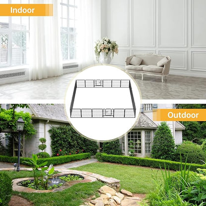 BestPet | Dog Playpen | 24 Inch, 24 Panels | Heavy Duty Metal Pet Exercise Pen | Indoor Outdoor Fence Panels | Rust-Resistant, Removable, Tool-Free Setup | Anti-Skid, Expandable Design