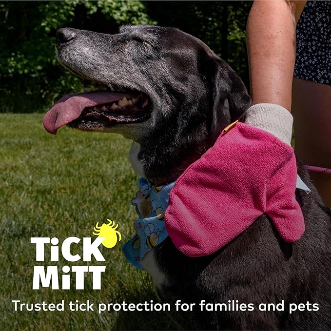 Pink Tick Removal Glove for Pets & People: Gently Remove Ticks with Ease - Chemical-Free, Durable, Portable Tick Management Tool for Outdoor Adventures & Everyday Use