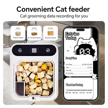 automatic cats self groomer - 360° Surround Skin Friendly cat grooming supplies,Cat Brushes with biomimetic cat tongue brush Include And Smart feeder For Long, or Short Haired [White]