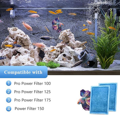 24 Pack Aquarium Filter Cartridge Rite-Size B Filter Cartridges Compatible with PRO Power Filters 100/125/175 Power Filter 150