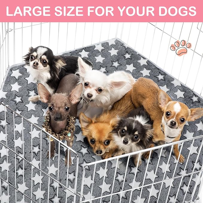 Preboun 4 Pcs 47 in Guinea Pig Playpen Pad Waterproof Hexagon Mat Reusable Dog Playpen Liner for Small Animal Rabbit Cage Tent Pee Pad Washable Yard Fence(Star)