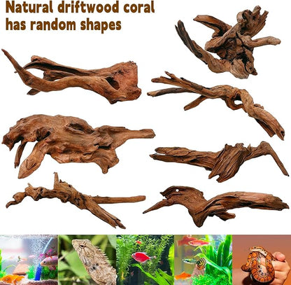 Hamiledyi Aquarium Driftwood, Natural Large 7-15in Coral Driftwood for Aquarium Decor Reptile Tank Decor Terrarium Ornament Wood Branch Trunk Stump for Fish Betta Lizard