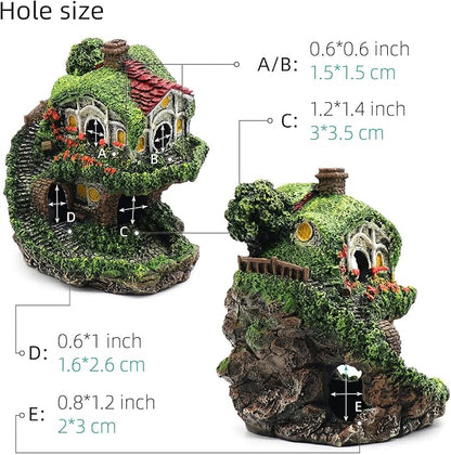 Aquarium Decor Hideaway Cave, Betta Fish Tank House Accessories for Amphibians, Goldfish, Shrimp, Conch