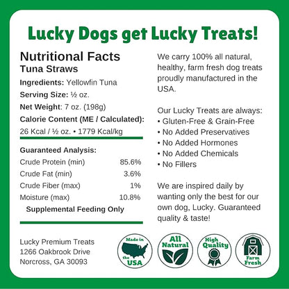 Tuna Jerky Straws Dog Treats – Single Ingredient, All-Natural Dehydrated Fish Jerky Treats – High Protein, Low Fat, Grain Free, High in Omega-3 – Made in USA – 7 oz Jar
