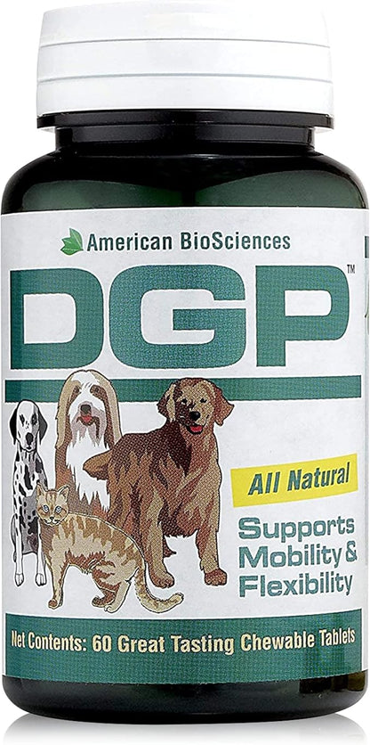 DGP, All-Natural Joint Supplement for Dogs - Joint Support with Turmeric Boswellia Extract - 60 Chewable Pet Tablets per Bottle (60 Count (Pack of 1))