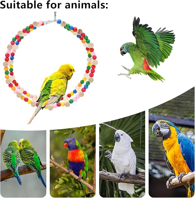 11-Step Bird Ladder Bridge,21.26 x 3.15 inches Raw Wood and Edible Dye,Pet Hamster Climbing Ladder Swing Toys Suitable for Small to Medium Birds,Bird Cage Accessories (11 Ladders)