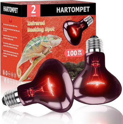 100W UVA Infrared Heat Lamp Bulb – High-Performance Red Basking Spot Light for Lizards, Leopard Geckos, Turtles and Chicks, Perfect for Reptile Tanks, Chicken Brooders & Terrariums | 2 Pack