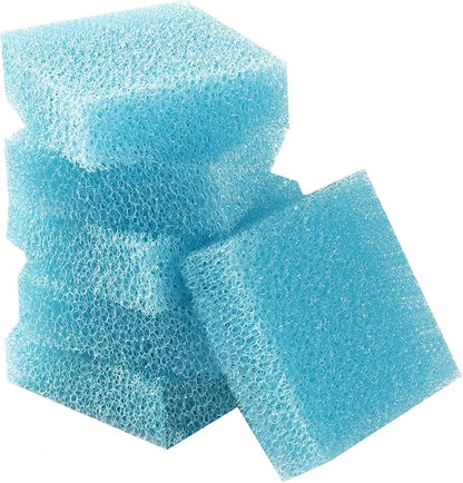 (6-Pack, Blue) 3.25x3.25x1 Aquarium Cleaner for Glass Walls Fish Tanks, Aquarium Glass Cleaning Tool Won't Scratch Glasses, Aquariums Sponge for Turtle Fish Tank