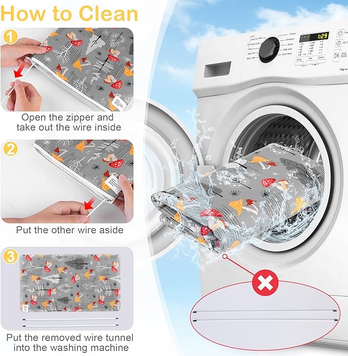 Bienbee Guinea Pig Tunnel and Hideout, Washable Rabbit Tunnel and Bunny House, Small Animal Gray Mushroom