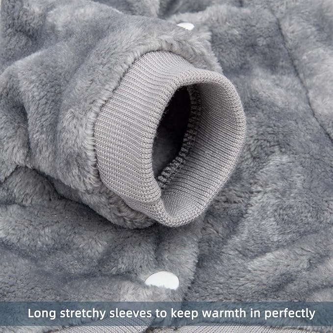 FabriCastle Dog Hoodie Sweater for Small Dogs Boy and Girl, Dog Clothes XS XXS Puppy Sweatshirt, Pet Outfit, Cat Clothing Super Soft Warm Snap On Closure (Light Grey, Small)