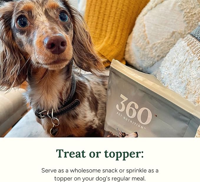 360 Pet Nutrition Freeze-Dried Raw Beef Liver Dog Treats – Single Ingredient, High Protein, Grain-Free, All-Natural Training Snacks, Made in USA, 4 oz