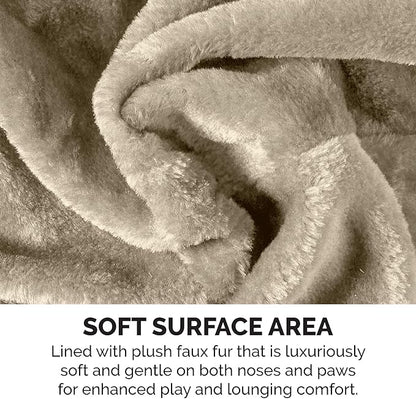 Furhaven 49.5" Tall Cat Tree for Indoor Cats, Ft. Sisal Scratching Posts, Plush Ball Toy, & Busy Box Toy - Tiger Tough Play Stairs Interactive Playground Tower - Cream, One Size