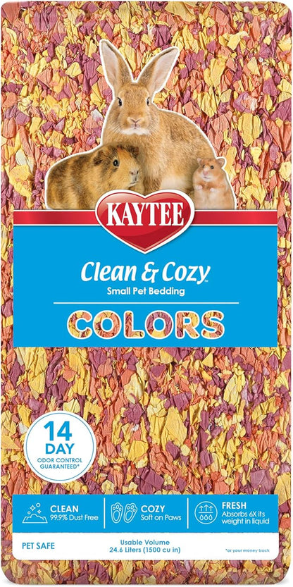 Kaytee Clean & Cozy Colors, Small Animal Bedding with Extreme Odor Control, Sunset, 24.6 Liters
