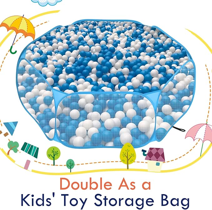 Pawaboo Small Animals Playpen, Waterproof Small Pet Cage Tent with Strong Steel Wire Frame, Portable Outdoor Yard Fence for Chick/Kitten/Puppy/Guinea Pig/Rabbits/Hamster/Chinchillas, Blue