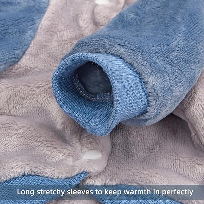 FabriCastle Dog Hoodie Sweater for Small Dogs Boy and Girl, Dog Clothes S XS XXS Puppy Sweatshirt, Pet Outfit, Cat Clothing Super Soft Warm Snap On Closure (Lightgrey-Blue, Small)