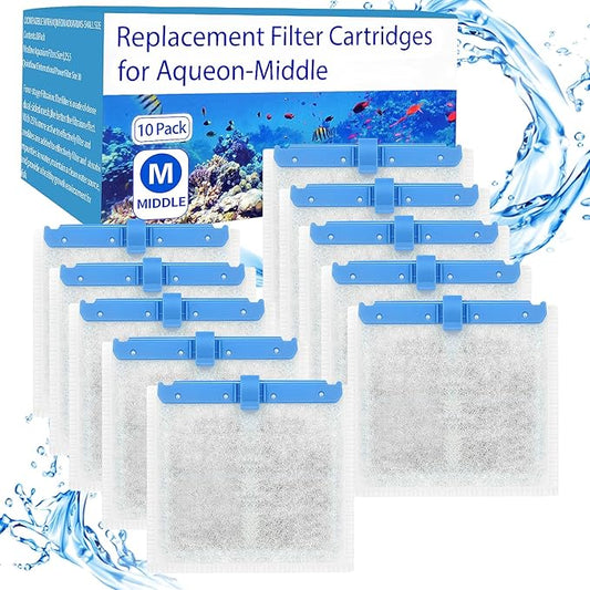 10 Pack Medium Replacement Filters Cartridges for Aqueon QuietFlow,Replacement Filter Cartridges with Aqueon QuietFlow LED PRO Power Filter Size 10