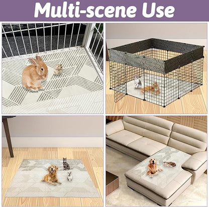 VCEPJH Extra Large Rabbit Cage Liner Reusable 63 inch Washable Bunny Floor Mat Soft Animal Bedding Cage Flooring Pads Non-Slip Pet Rug for Indoor Dogs Puppy Cats Totoro Ferret