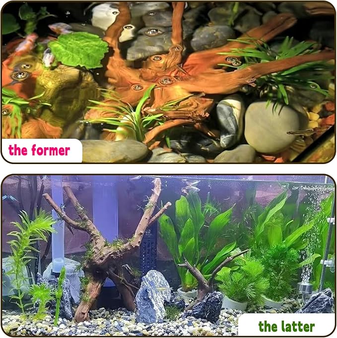 Hamiledyi 4PCS Driftwood for Aquarium,8-10in Natural Spider Wood Reptile Branches Fish Tank Log Ornament Aquarium Trunk Decoration