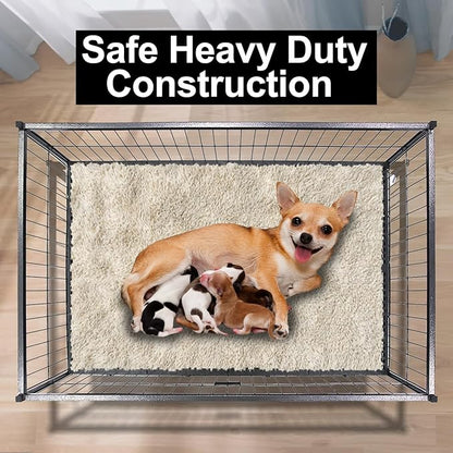 Homey Pet Whelping Box for Dogs and Puppies, 43 inch Stackable Heavy Duty Metal Wire Dog Crate Cage Kennel with Wheels for Large Medium Small Sized Dogs