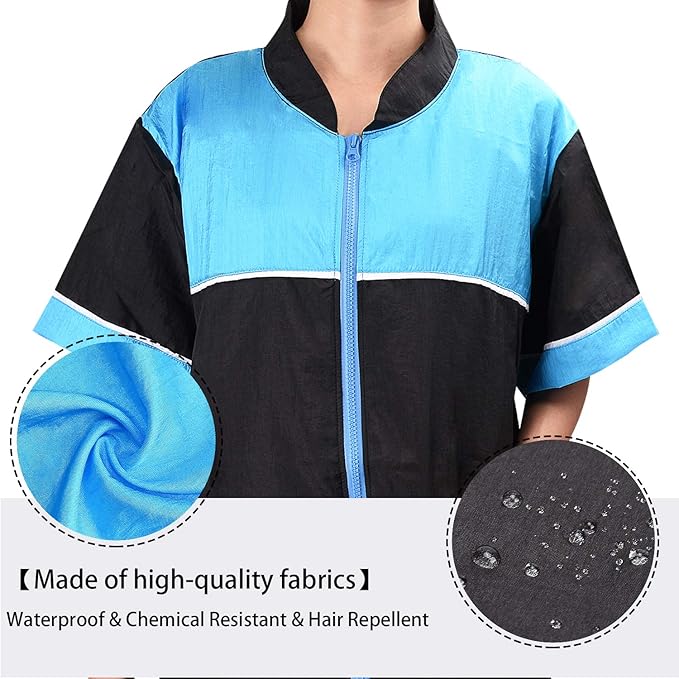 Noverlife Pet Grooming Jacket with Zipper, XL Size, Lightweight Hair Repellent Shirt Style Pet Groomer Smock for Dog Cat Grooming, Hair Salon Barber Hairdresser Work Clothes