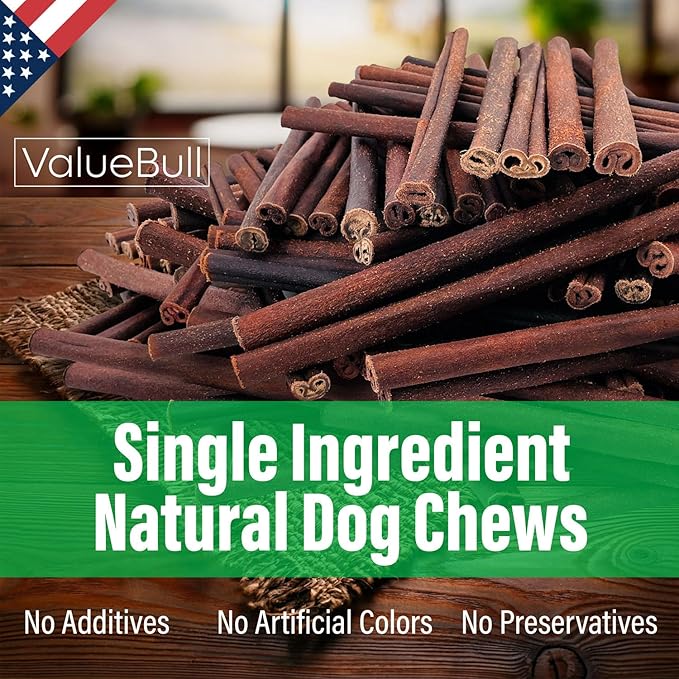 ValueBull USA Collagen Sticks for Dogs, 12 Inch Medium Chews, Natural Long-Lasting Dog Treats, 25 Count - Promotes Joint, Skin & Coat Health with Glucosamine and Chondroitin
