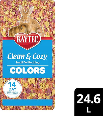 Kaytee Clean & Cozy Colors, Small Animal Bedding with Extreme Odor Control, Sunset, 24.6 Liters