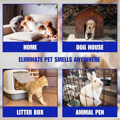 SMELLEZE Natural Pet Odor Eliminator Deodorizer: 2 lb. Unscented Granules Rids Strong Pet Waste Stench. Perfect for Pet or Small Animal Habitats. Mix with Bedding.