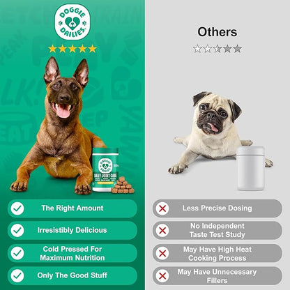 Doggie Dailies, Hip and Joint Supplement for Dogs, Glucosamine Chondroitin, Premium Hip and Joint Chews for Dogs All Breeds & Sizes, Dog Vitamins and Supplements, (Chicken) 120 Chews