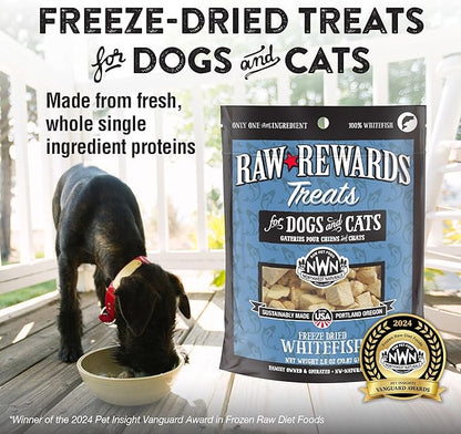 Northwest Naturals Raw Rewards Freeze-Dried Whitefish Treats for Dogs and Cats - Bite-Sized Pieces - Healthy, 1 Ingredient, Human Grade Pet Food, All Natural, Proudly Made in USA, 2.5 Oz