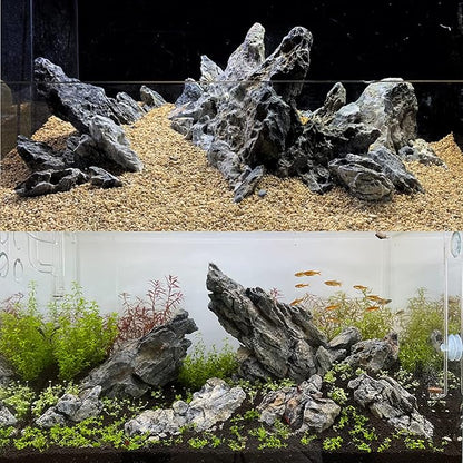 KINGRUI Natural Seiryu Rock Stone 11LB Dragon Stone for Aquarium Landscaping Models Fish Tank Decoration Reptile and Amphibian enclosures 3-6inch