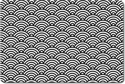 Rnivvi Dog Food Mat, 16" x 24" Absorbent Dog Cat Bowl Mat for Food and Water, Cute Anti-Slip Rubber Pet Feeding Rug Protect Floors, Puppy Placemat for Feeding & Watering Supplies,Gray Rounded Wave