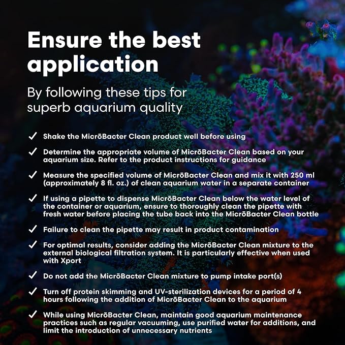 Brightwell Aquatics MicroBacter Clean - Microbial Culture & Enzyme Blend Fish Tank Cleaner - Cleans Live Rock Surfaces for Saltwater Fish Habitats - Aquarium Water Treatments, 8.45 fl oz