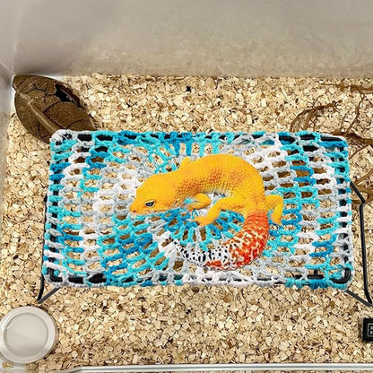 kathson Bearded Dragon Hammock Bed,Lizard Lounger for Rest Reptiles Pet Toy Reptile Hammock with Stand Climbing Accessories for Habitats Small Leopard Gecko Snake Chameleon