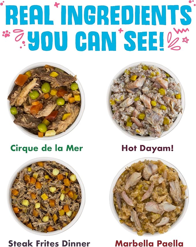 Weruva Classic Dog Food, Variety Pack, Chicken Free, Just 4 Me, Wet Dog Food, 14oz Cans (Pack of 12)