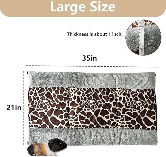 kathson Large Guinea Pig Bed, 35 x 21 inch Soft Rabbit Mat, Cage Liner for Small Animals, Washable Thick Warm Bedding Mats for Bunny, Ferret, Chinchilla, Hedgehog