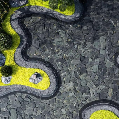 Unocho Natural Slate Stone Reptile Basking Platform Rocks 20LB Tortoise Habitat Flat Rocks for Fish Amphibian Garden Landscaping and Model Railroad (2-8 inches)