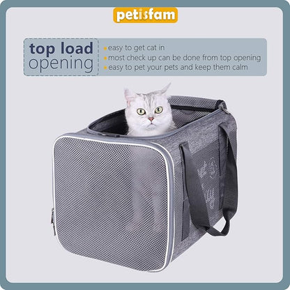 petisfam Large Cat Carrier with Privacy Flaps for Nervous and Sensitive Cats