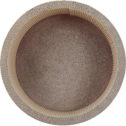 Cat Scratcher Post & Board, Round Cat Scratching Lounge Bed, Durable Pad Prevents Furniture Damage, 17.32'' x 17.32''x 6.11''