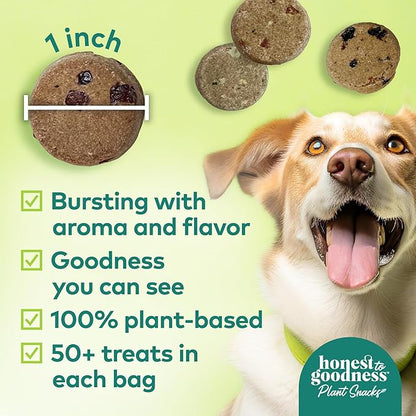 Honest to Goodness Plant Snacks Dog Treats, Dog Favorites Pack, 4 Flavors of 8oz Bags, Enriched with Omega 3s & Postbiotics